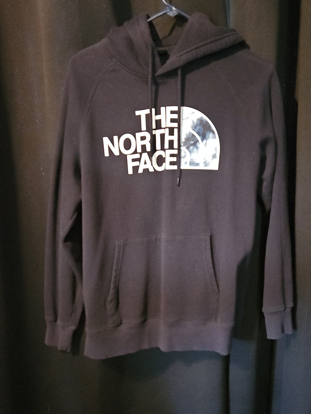 The North Face Women's Dark Blue Hoodie with White Logo